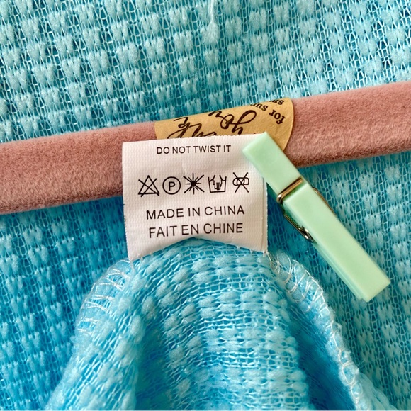 NWOT Sz-XL Girls Soft & Fuzzy w/Pockets House Coat/Day Robe, Bright Blue/Green - Picture 14 of 16